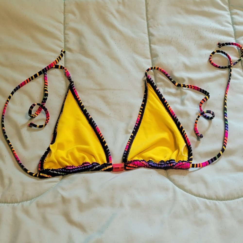 Colorful Multi Stripe Triangle String Bikini Swim… - image 4